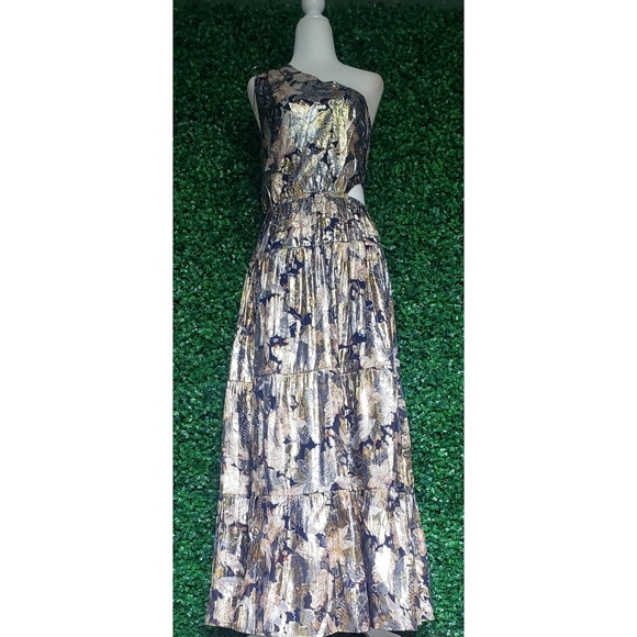 J.Crew Collection one-shoulder silk-Lurex® dress in lily s… - Picture 4 of 13